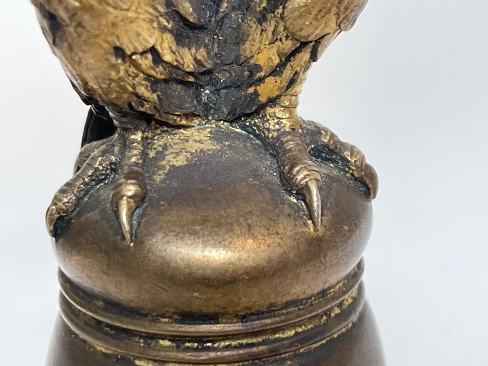 French 19th Century Gilt Bronze Eagle Bird Desk Wax Seal Stamp Sculpture photo vinterior