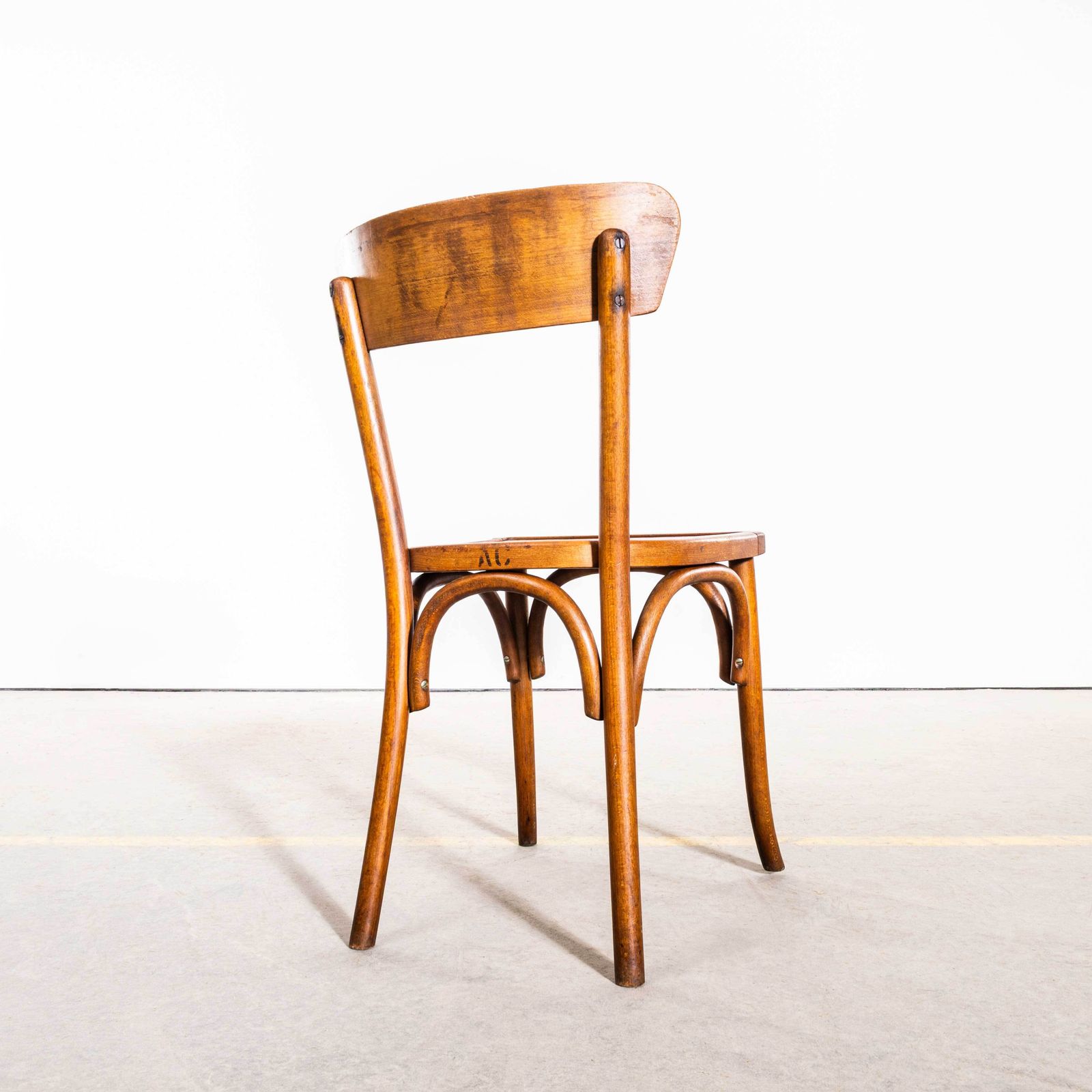 photo furniture 1950’s Honey Thin Slim Back Baumann Dining Chairs   Set Of Six