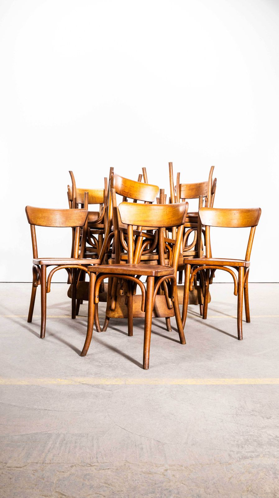 870.0 1950’s Honey Thin Slim Back Baumann Dining Chairs   Set Of Six photo