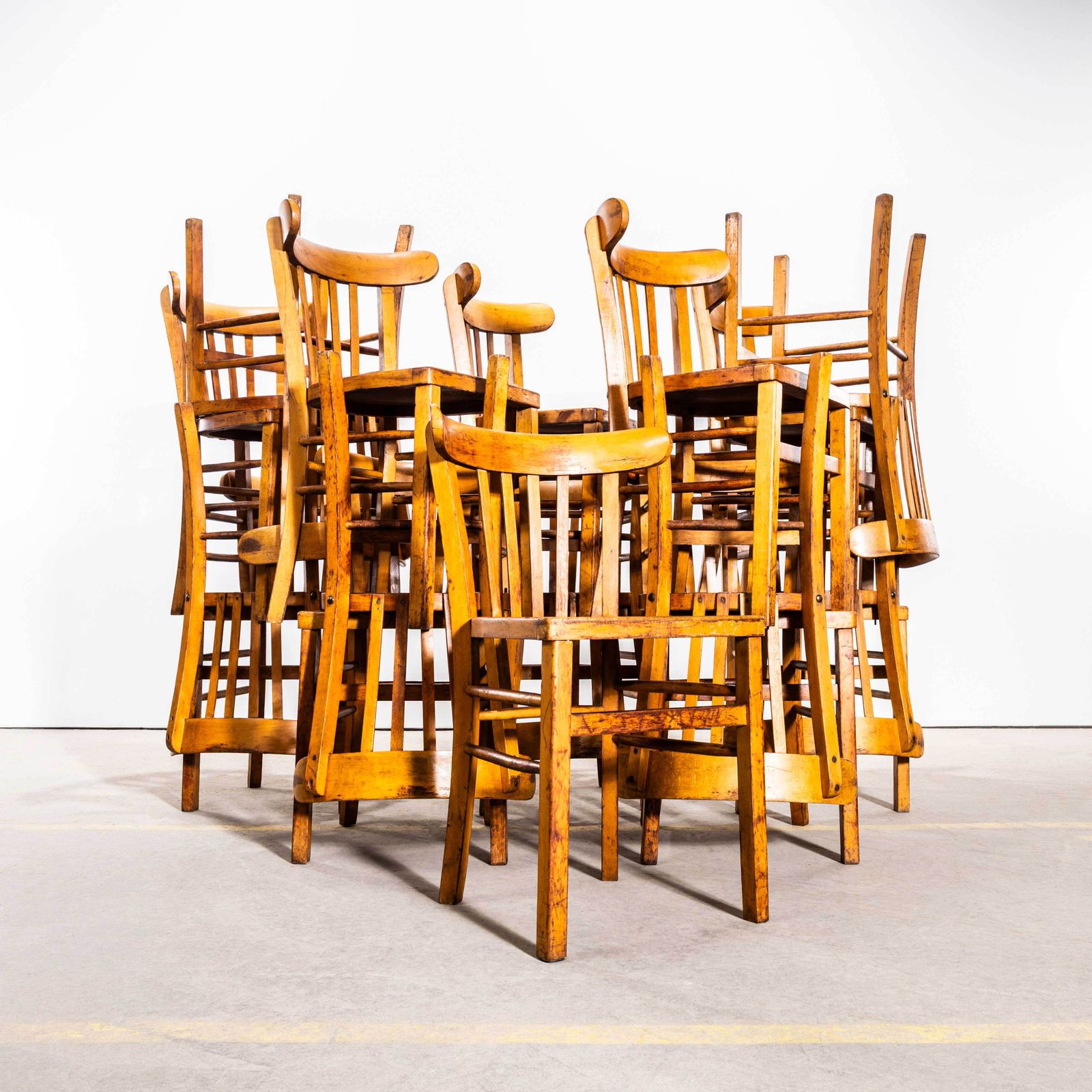 1950's Warm Blonde Luterma Farmhouse Dining Chairs   Set Of Six photo furniture