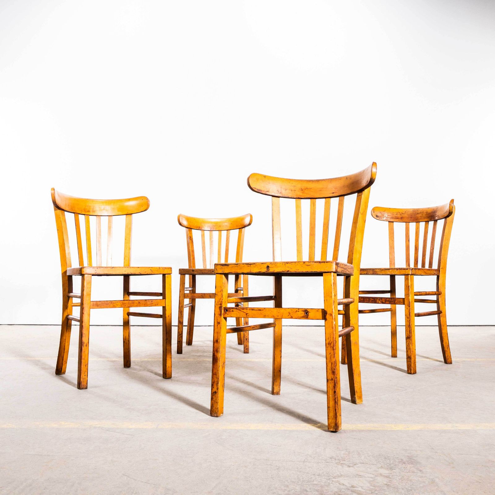 1950's Warm Blonde Luterma Farmhouse Dining Chairs   Set Of Six photo vintage