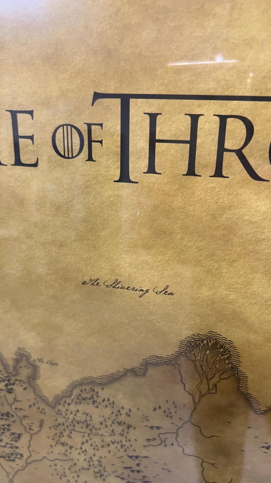 Framed Glazed Game Of Thrones Westeros And Essos Map Picture Poster photo Art