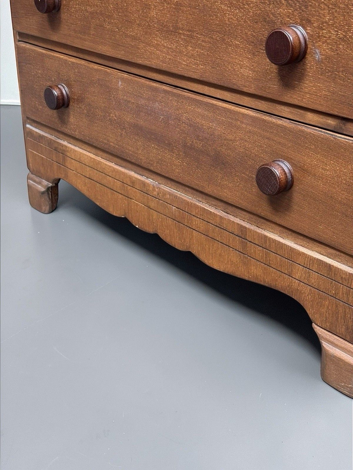 Antique Blonde Oak Chest Of Drawers C1920s Victorian Style photo vintage