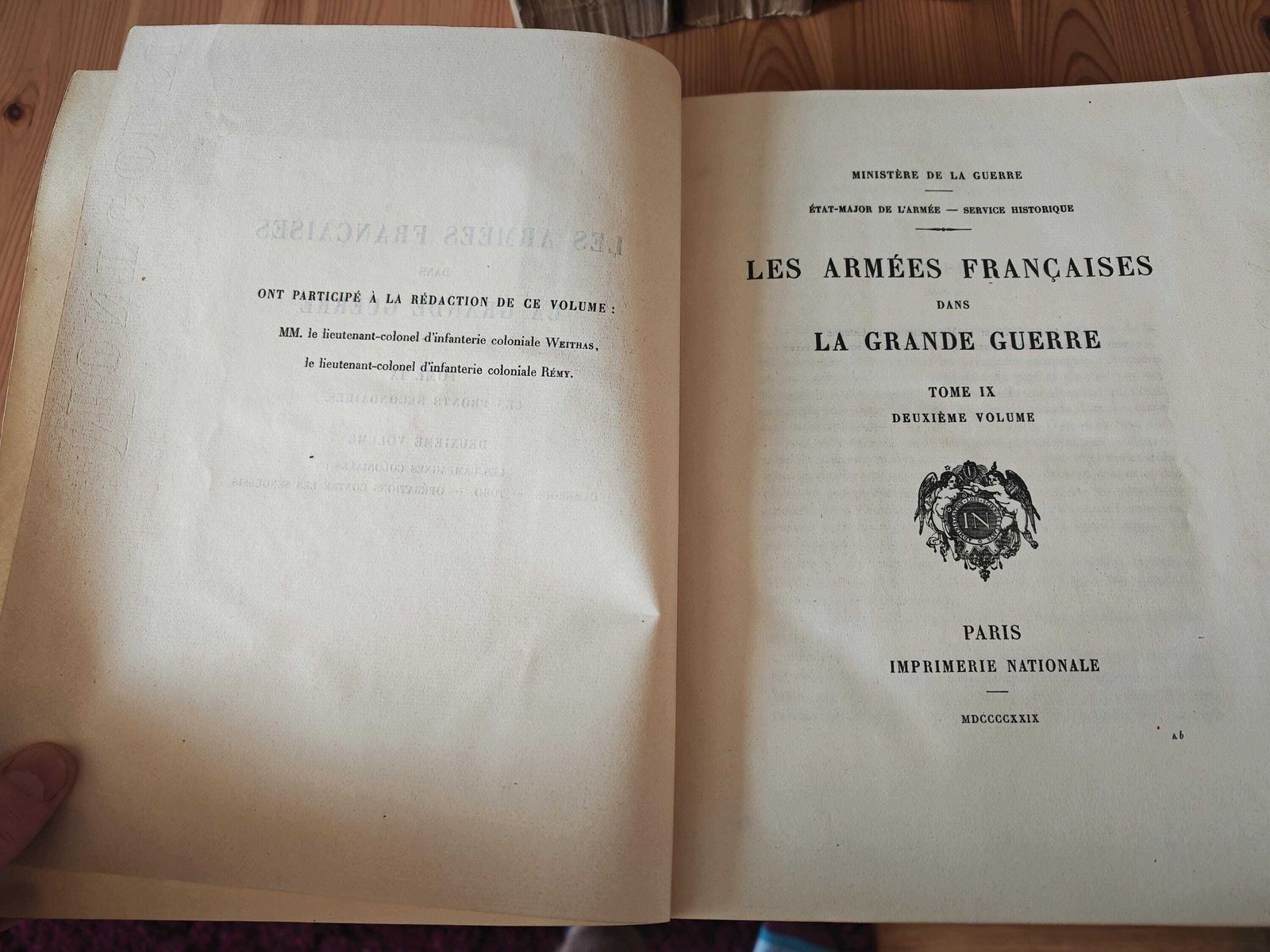 Antique "Les Armees Francaises Dans La Grande Guerre"   Tome Ix, All Volumes, Entire Set   Gd Con   1920s 30s   "Les Campagnes Coloniales" photo 355.0