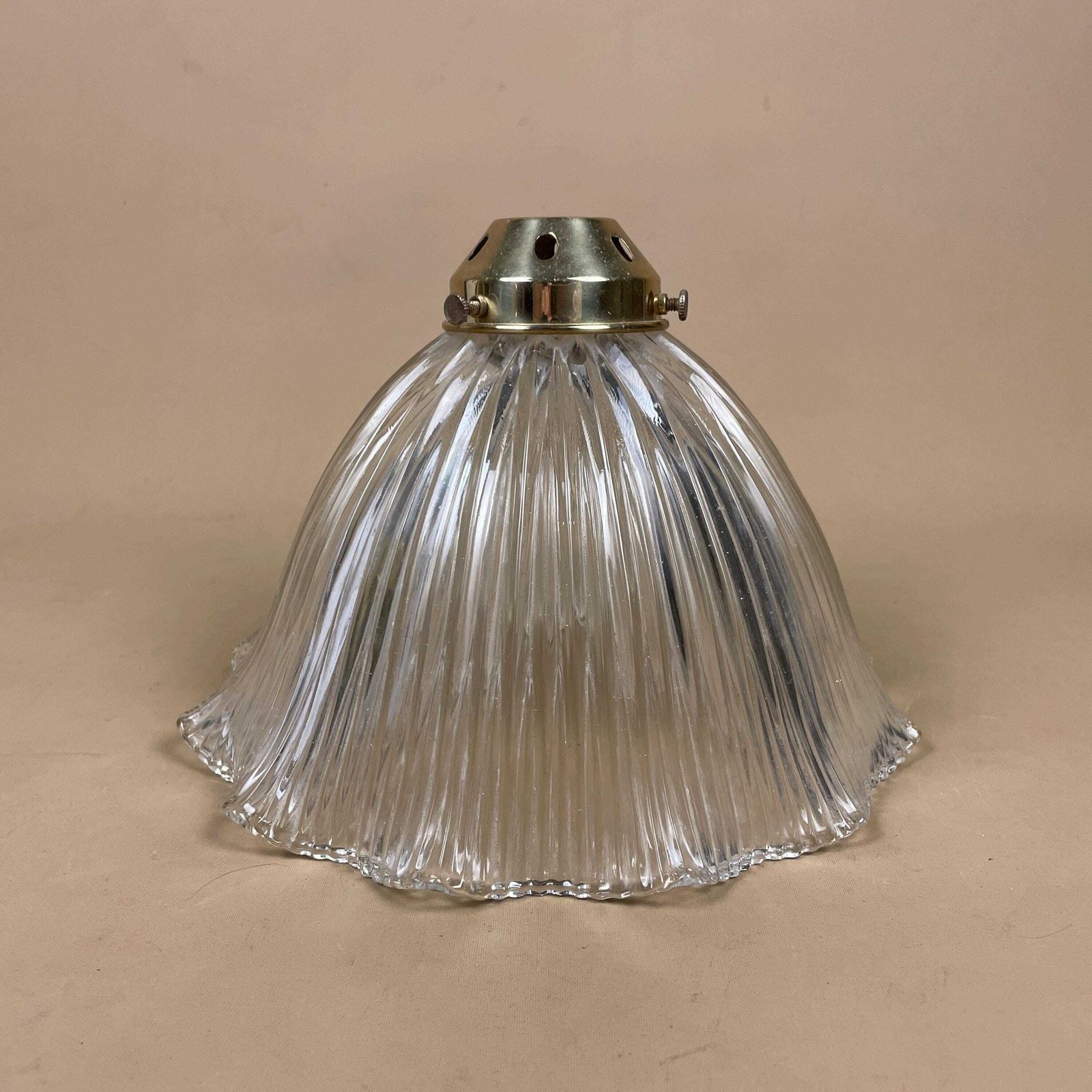 Glass Ceiling Lamp Shade Clear Textured Lampshade Tiffany Lightshade Light Patterned Pendant Art Deco Ribbed Scalloped Gold Fitting