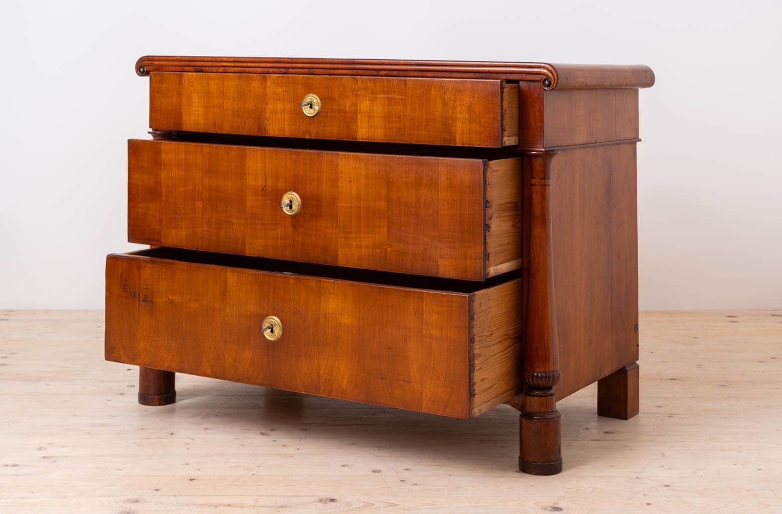 Biedermeier Chest Of Drawers In Cherry Wood, Mid 19th Century photo for sale