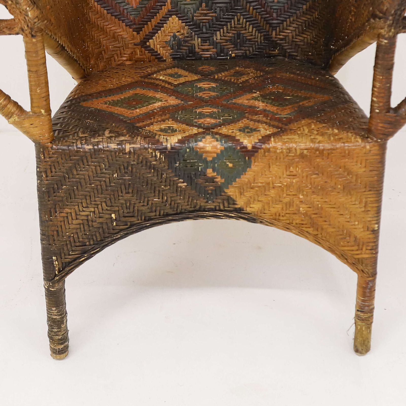 Decorative Early 20th Century Arts & Crafts Wicker Rattan Armchair By Dryad & Co photo 1175.0