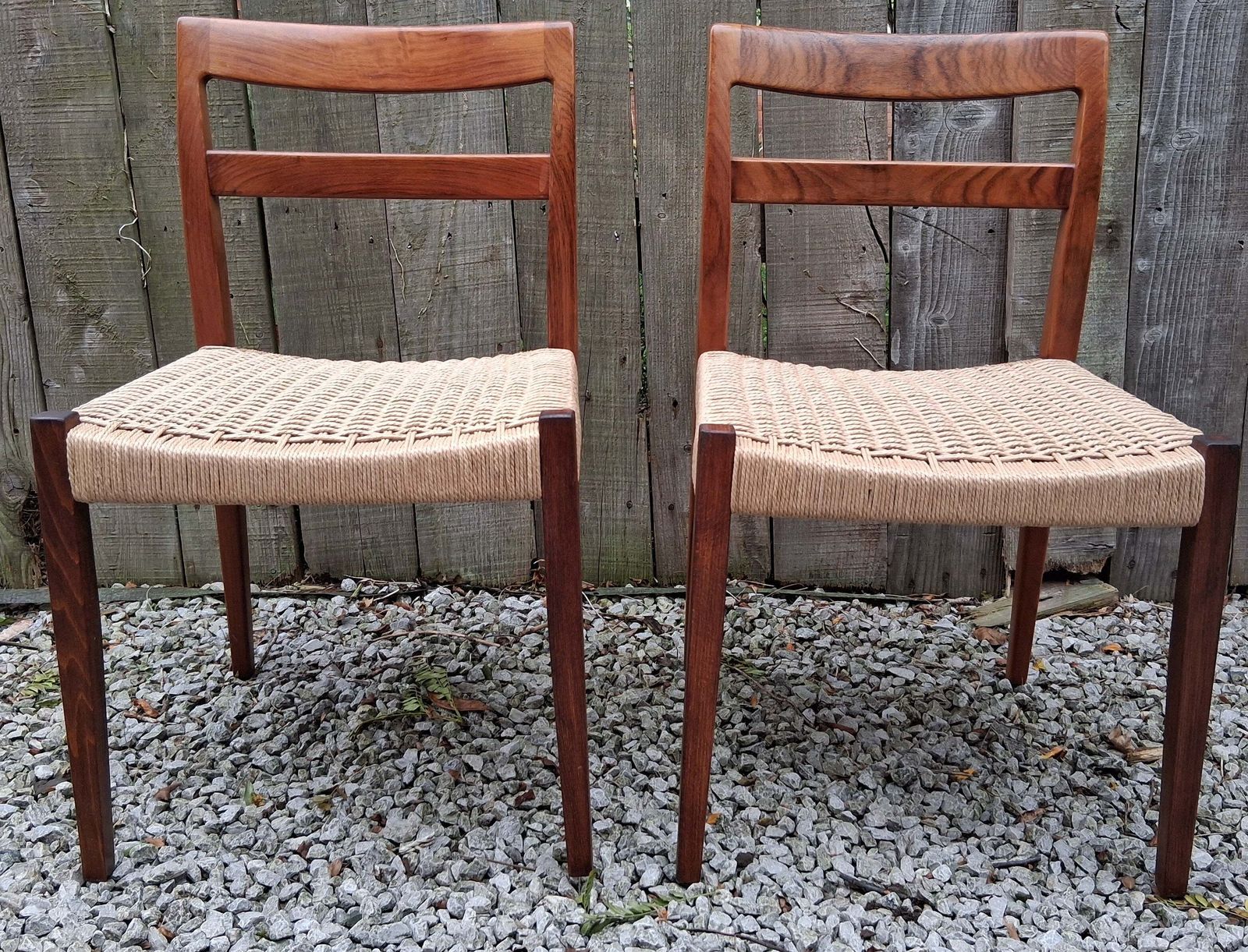 photo buy Mcm 2 Rosewood Dining Chairs Nils Jonsson Troeds Garmi Danish Papercord