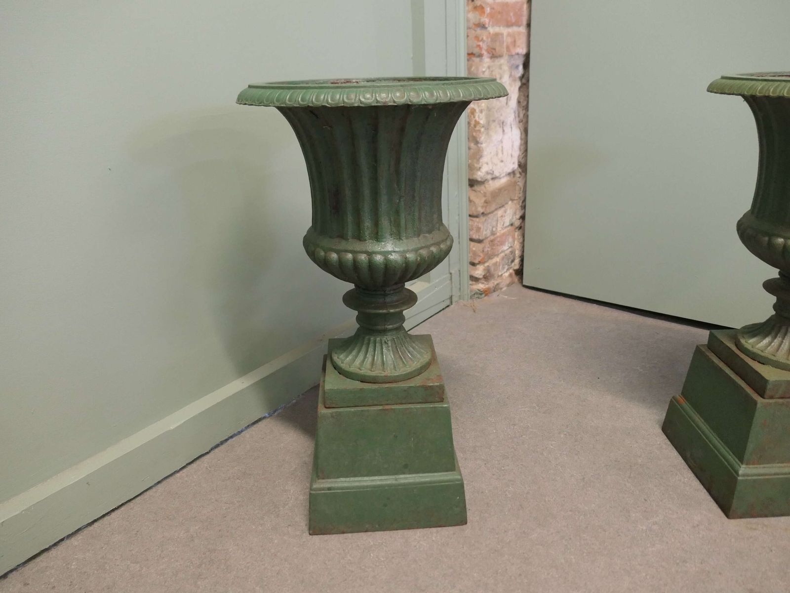 A Pair Of Cast Iron Urns, Garden Planters photo 900.0