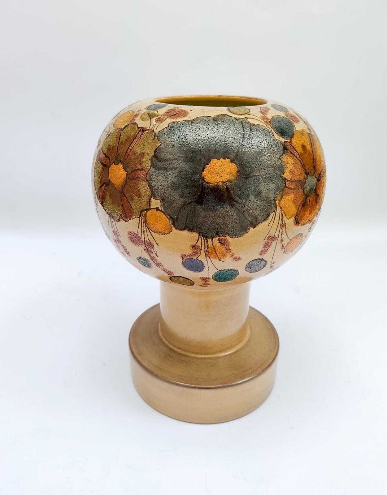 Ceramic Vase With Floral Decoration Alvino Bagni Rosenthal Netter Bitossi Era photo Home Decor
