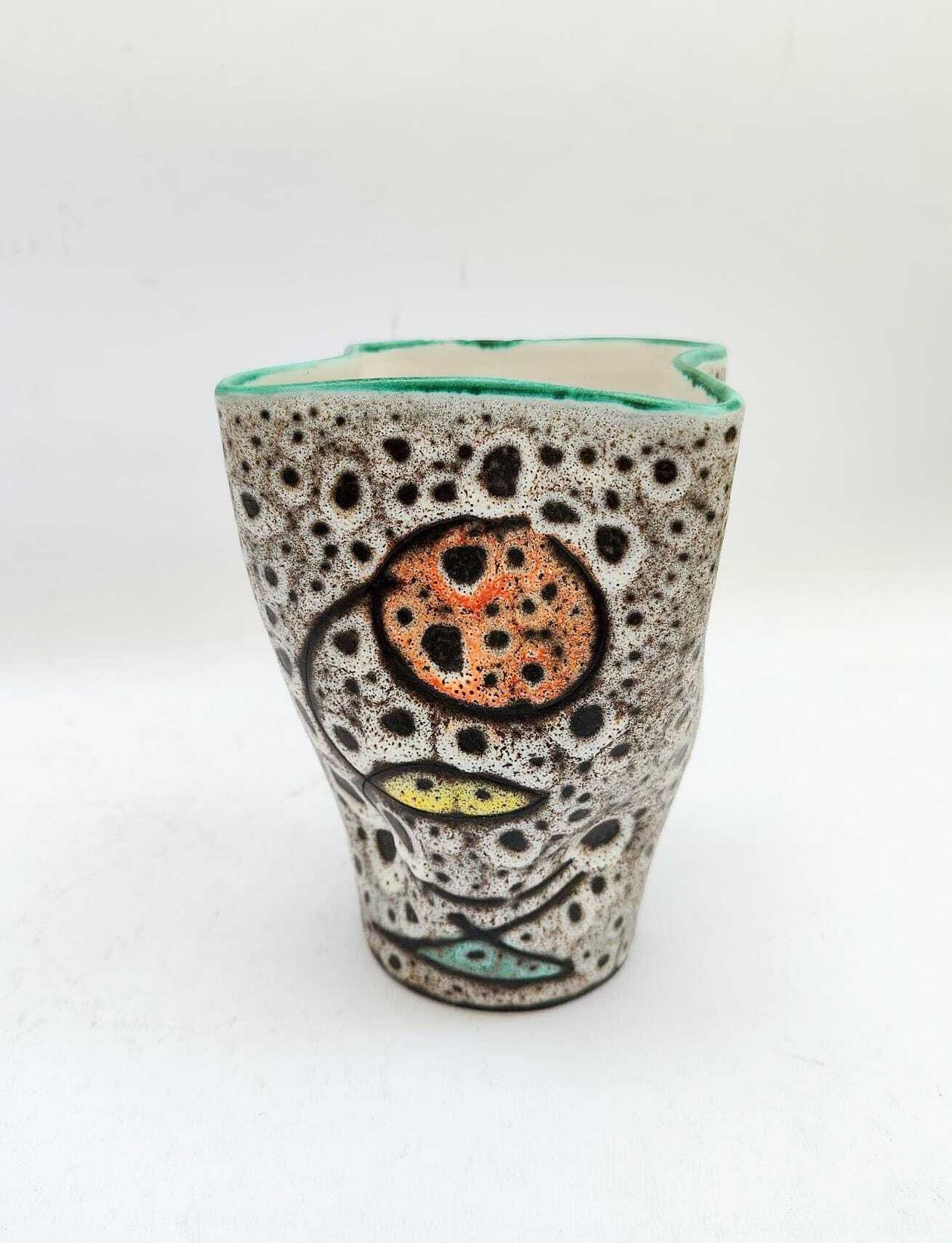 Vallauris Ceramic Vase Designed By Marius Bessone, Vintage, Mid Century Modern, Capron Era photo furniture