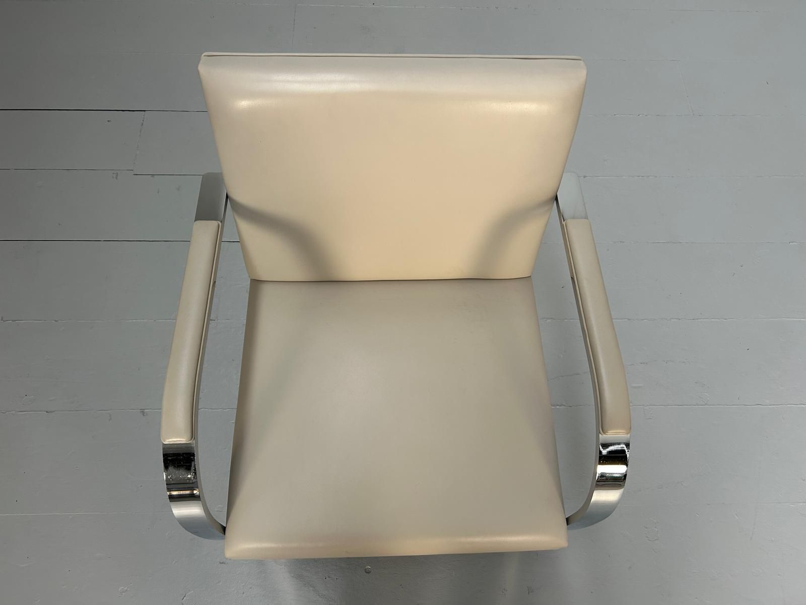 Knoll Studio "Brno" Flat Bar Armchair In Ivory Leather photo vintage