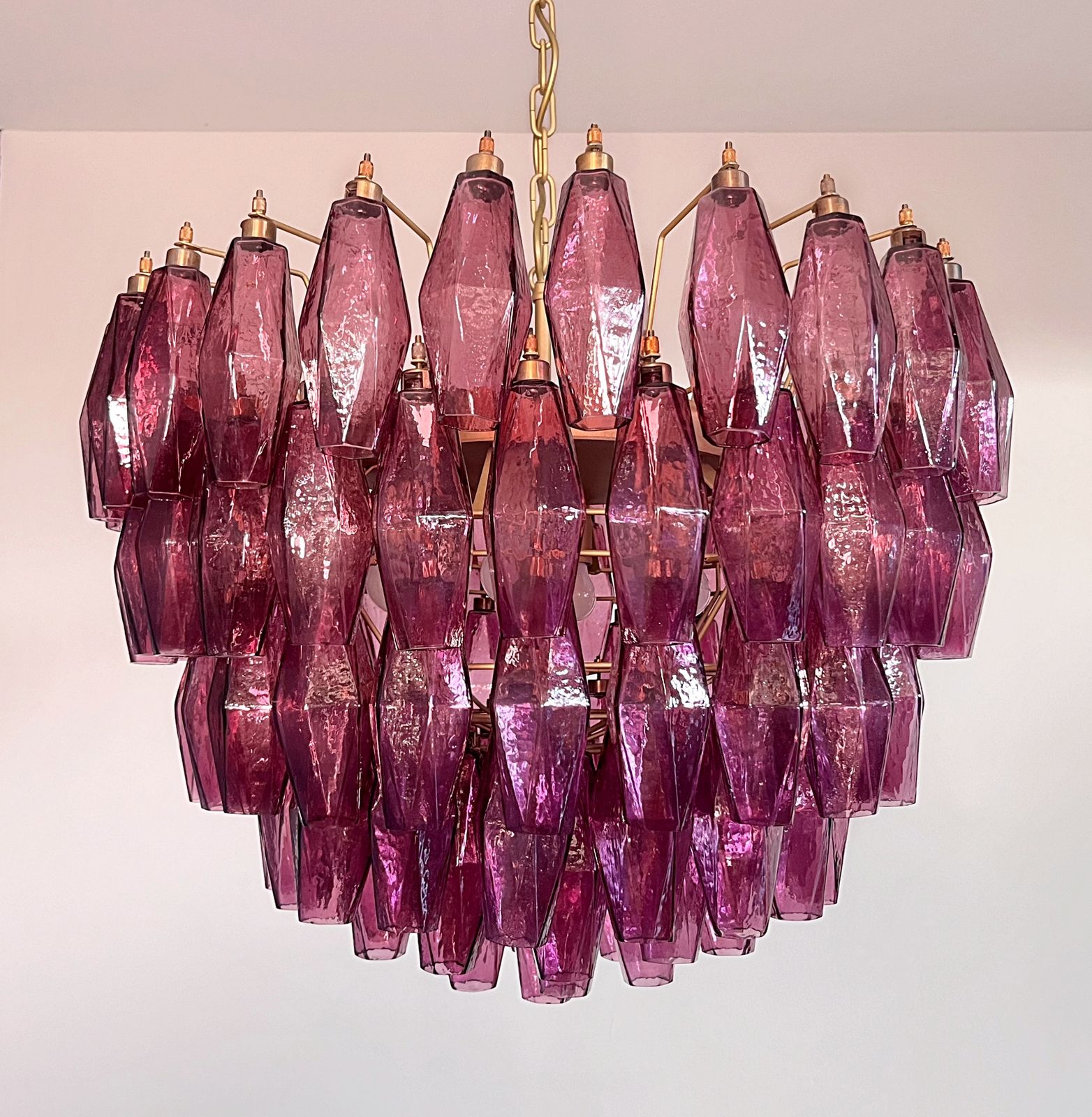 Amazing Murano Glass Candelier – 111  Amethyst Poliedri