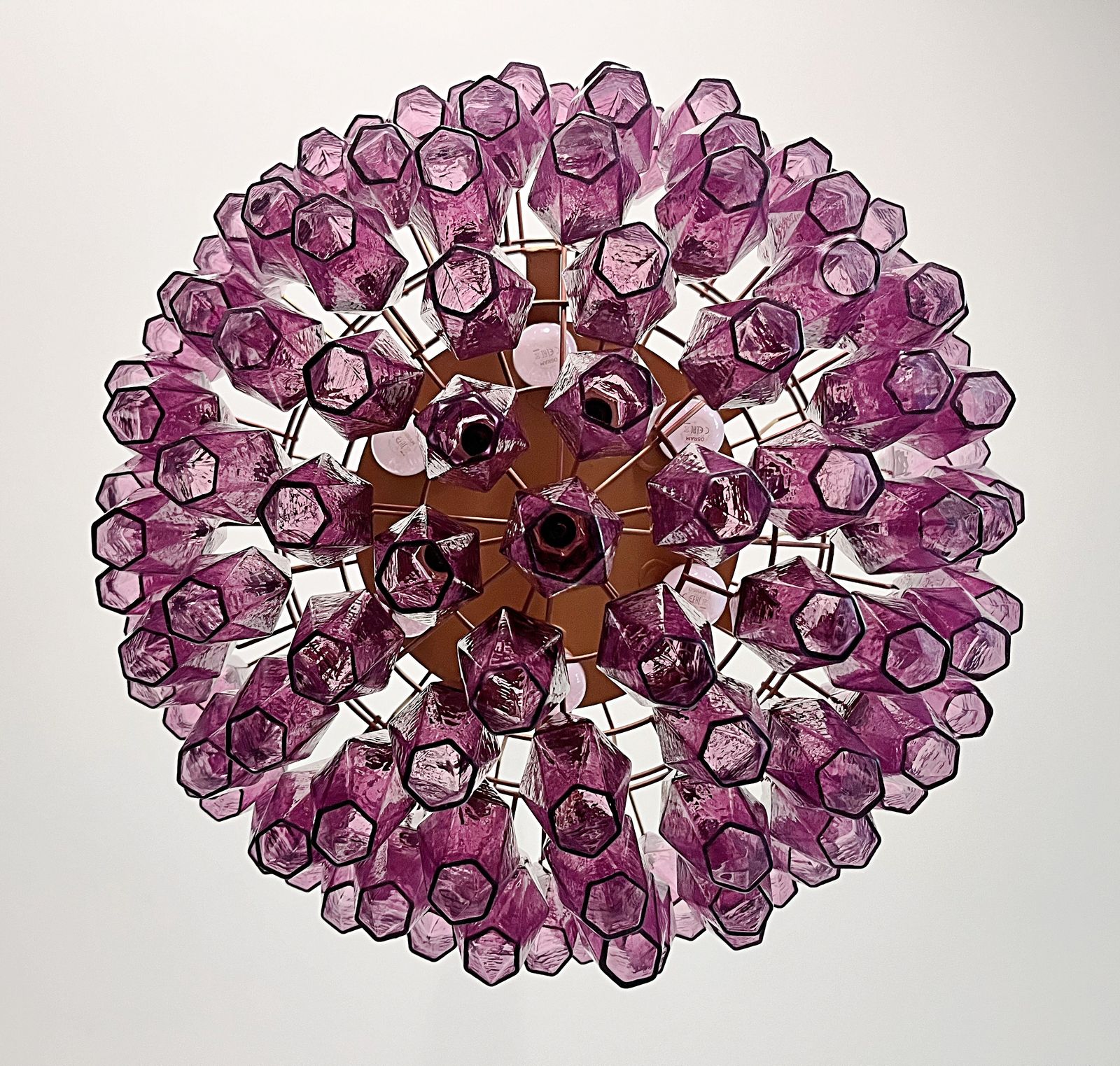 photo for sale Amazing Murano Glass Candelier – 111  Amethyst Poliedri