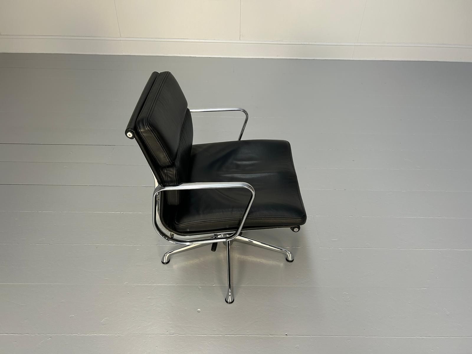 Icf Herman Miller Eames Ea 208 Soft Pad Swivel Office Chair In Black Leather photo buy