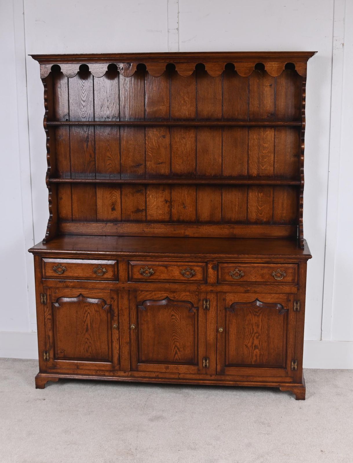 English Oak Dresser Base With Plate Rack Titmarsh & Goodwin Farmhouse photo furniture