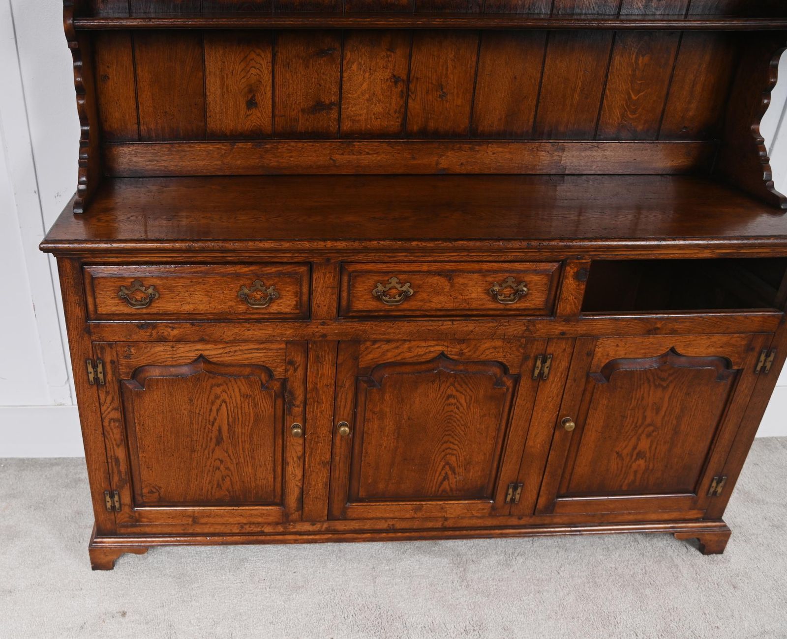 photo for sale English Oak Dresser Base With Plate Rack Titmarsh & Goodwin Farmhouse