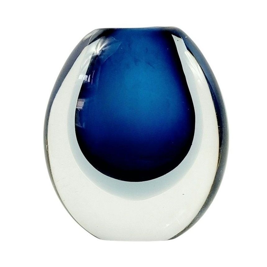Mid Century Scandinavian Sommerso Art Glass Vase By Vicke Lindstrand For Kosta, Sweden, 1950s/1960s