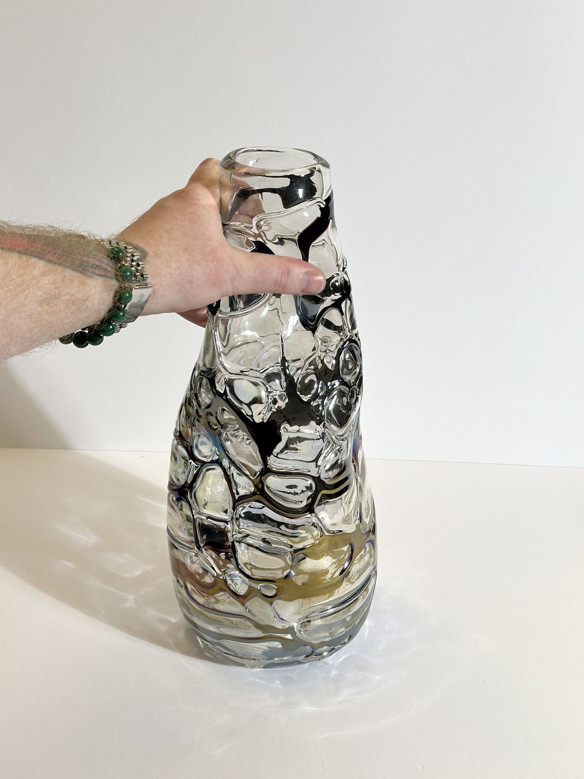 photo for sale Italian Sculptural Art Glass Vase Attributed To Angelo Rinaldi Liane Series 1970s
