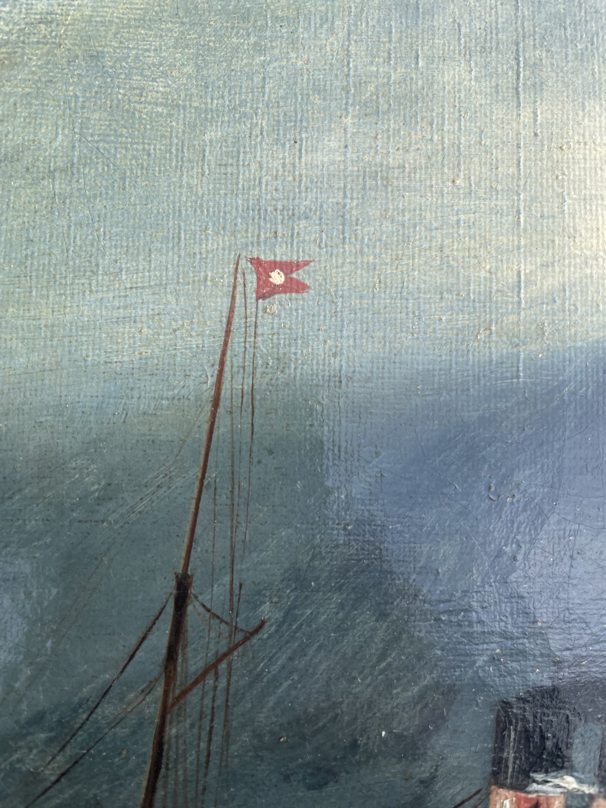 Early 20th Century Marine Oil Painting Of A Sailing Ship Off Gibraltar photo buy