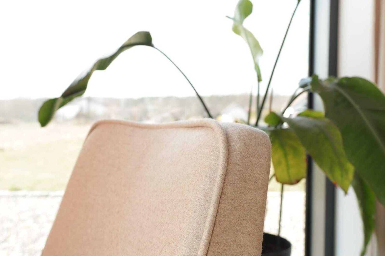 Furniture Vintage Lounge Chair Beige Wool Upholstery, Scandinavian Design photo