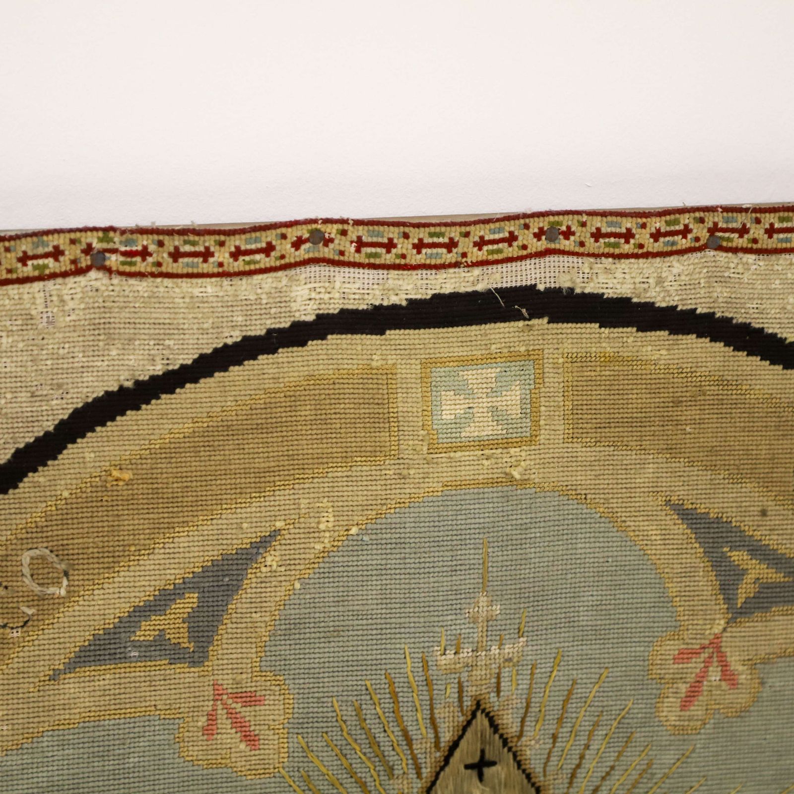 Pair Of Religious Needlepoint Tapestries   Dedicated To St France & The Poor Clares Orders photo vintage
