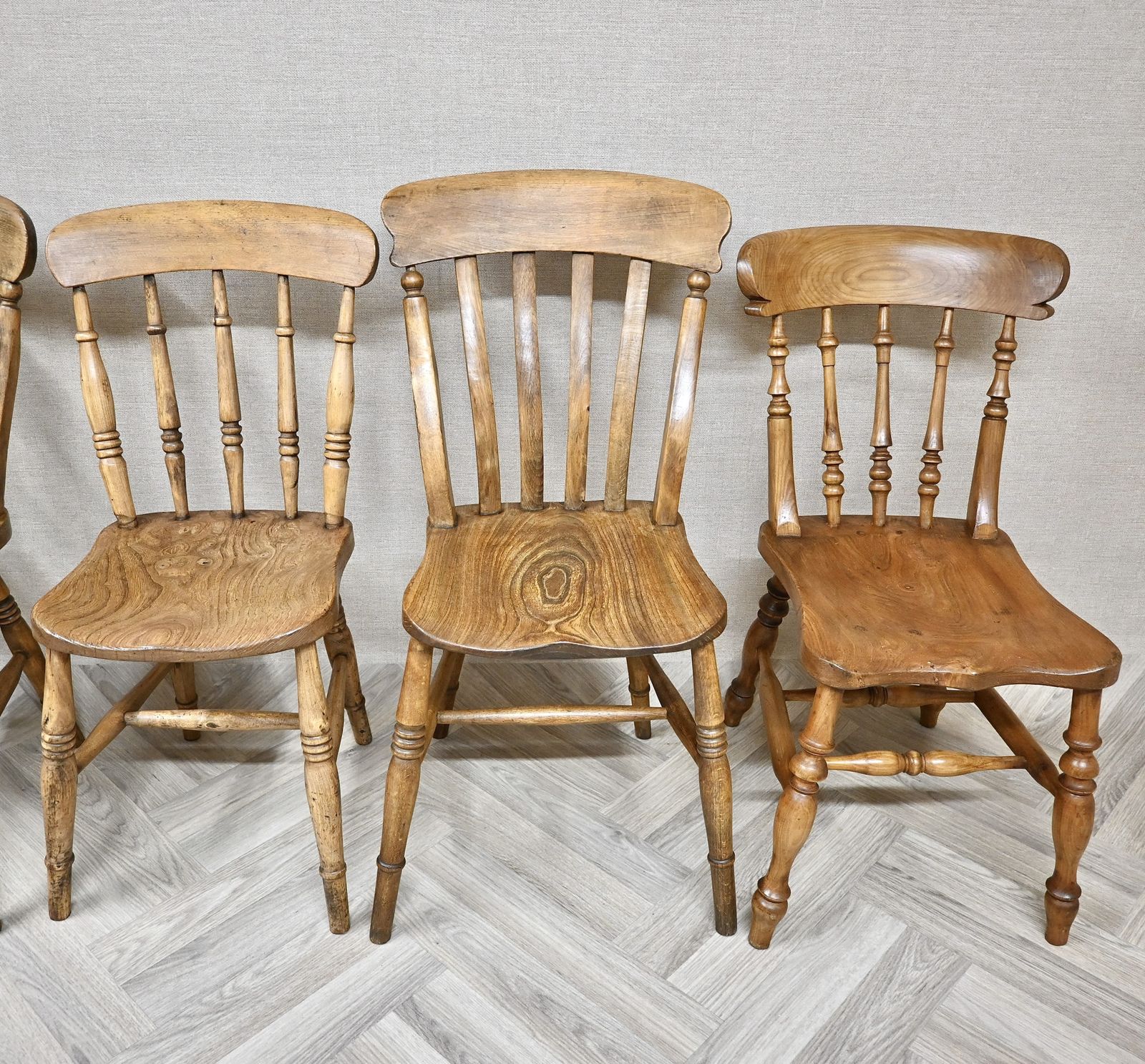 Harlequin Set Of 6 Antique Windsor Kitchen Dining Chairs photo 1050.0