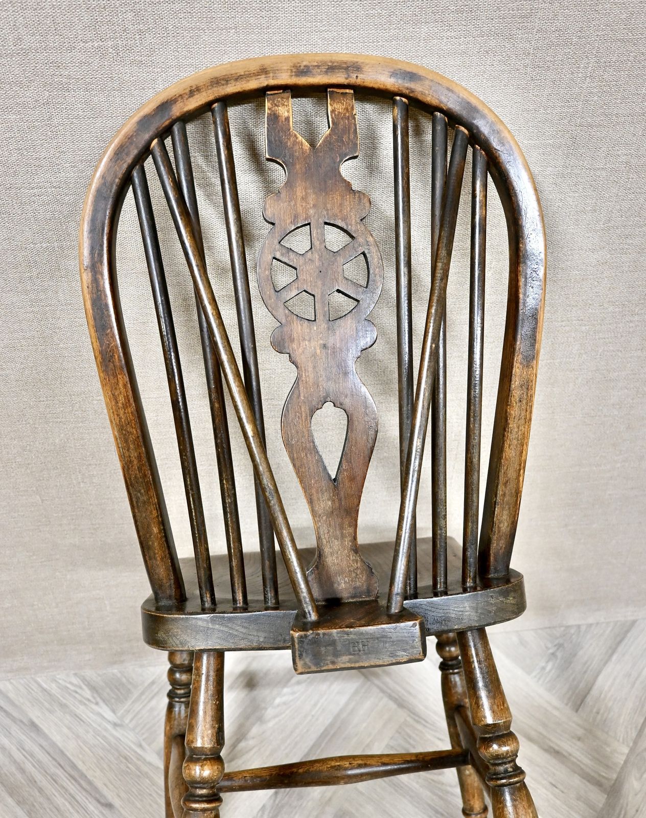 Se Of 6 Antique Windsor Wheelback Kitchen Dining Chairs photo buy