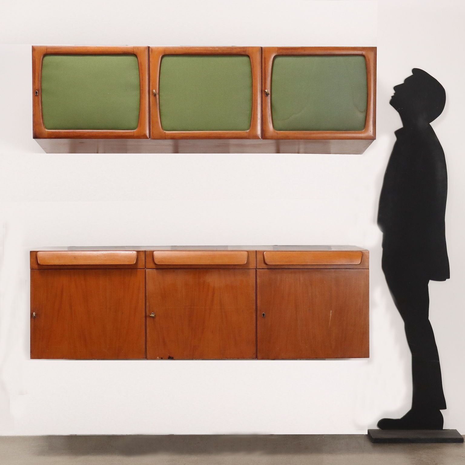 Vintage Wall Units Teak Mahogany Drawers Italy 1960s photo for sale