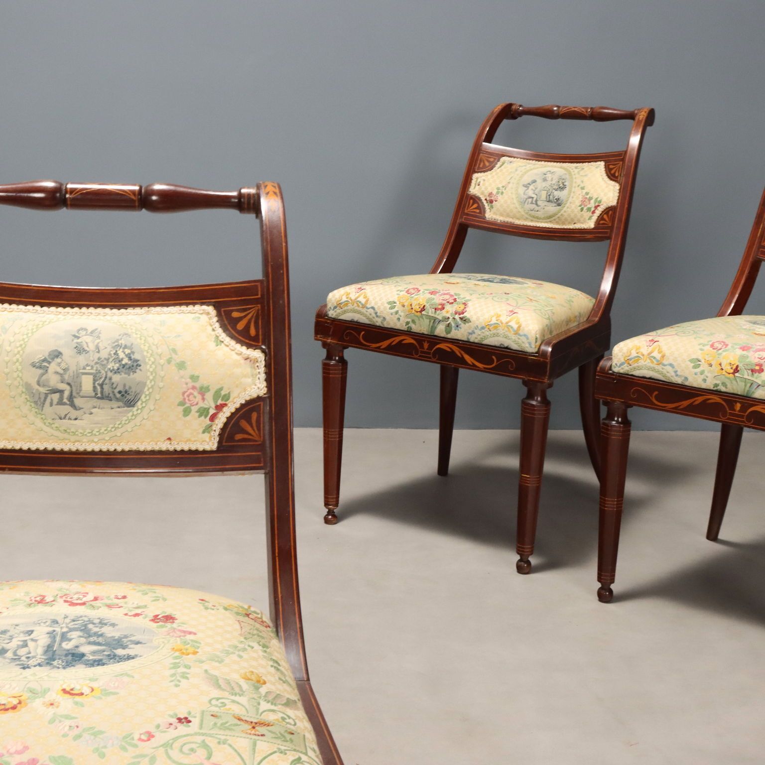 Victorian Chairs Mahogany Fabric United Kingdom XIX Century photo Furniture