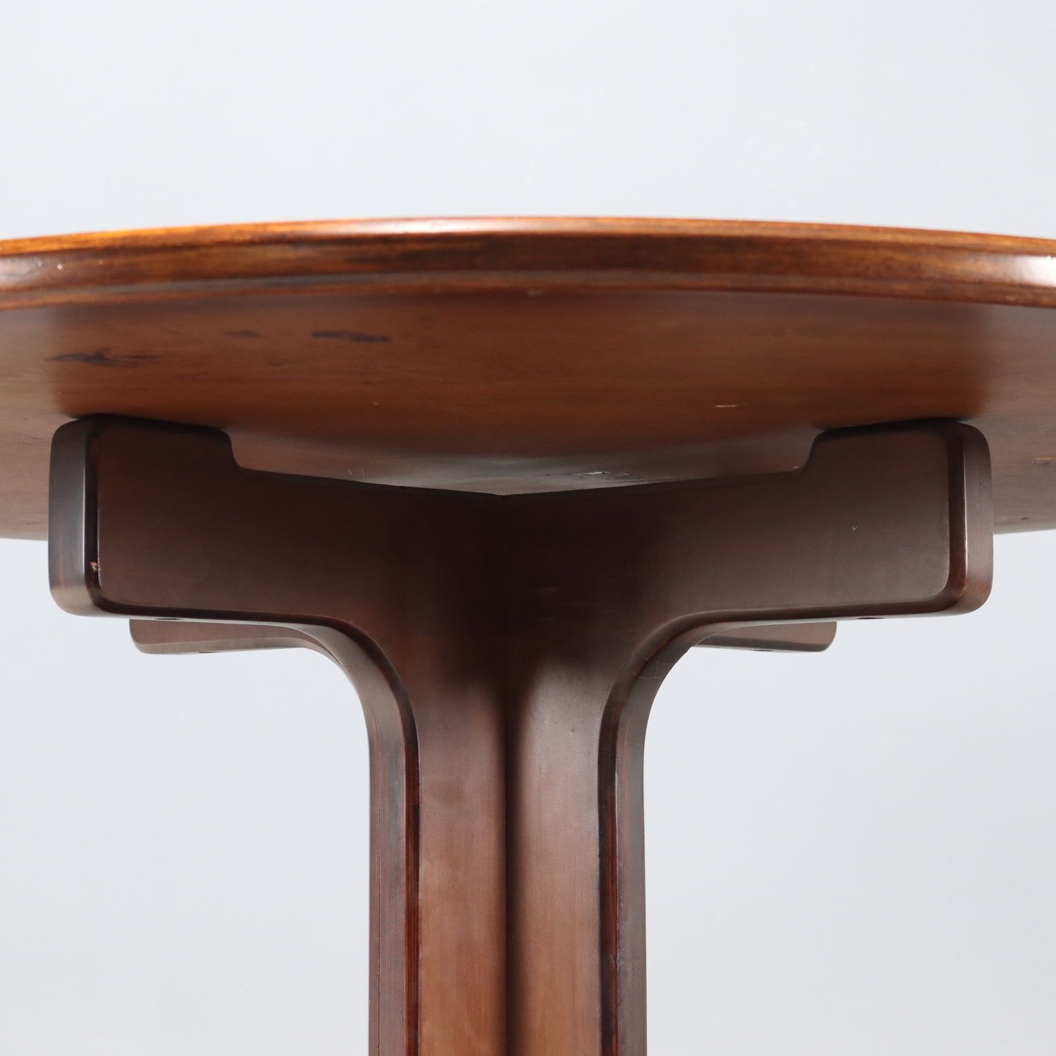 Vintage Round Table Exotic Woods Veneer Design Italy 1960s photo Furniture