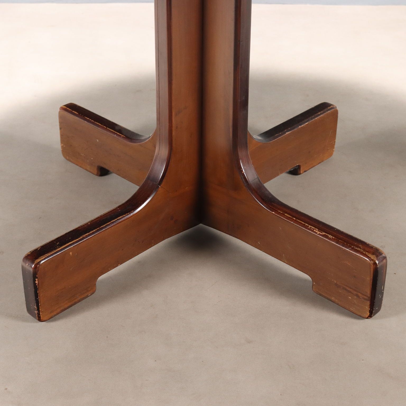 Vintage Round Table Exotic Woods Veneer Design Italy 1960s photo buy