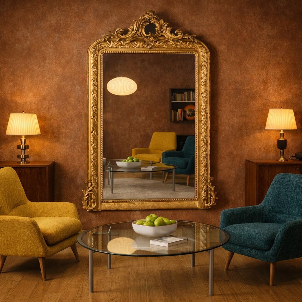 Antique Eclectic Style Mirror Gilded Fir Carved Italy XIX Century photo furniture