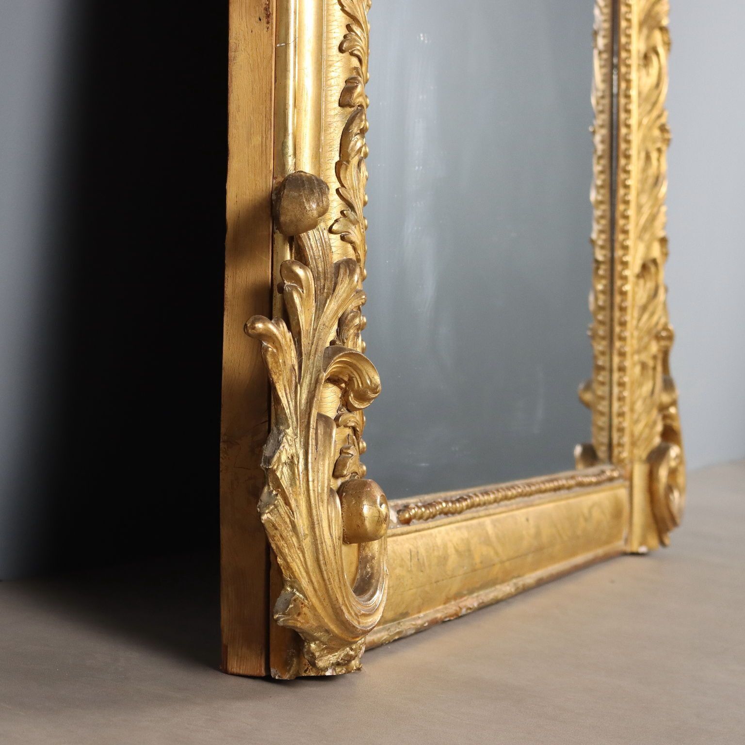 photo for sale Antique Eclectic Style Mirror Gilded Fir Carved Italy XIX Century