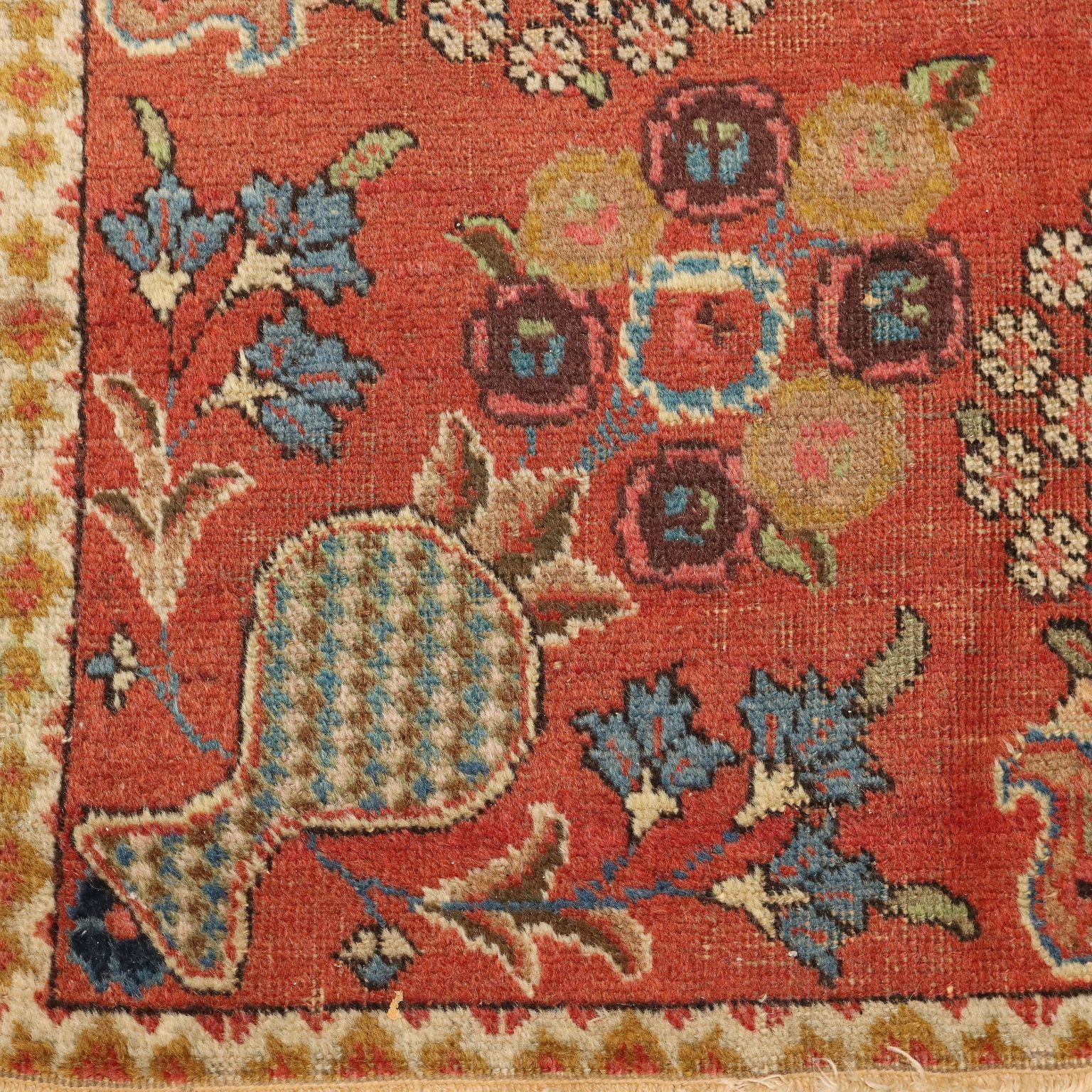 Antique Asian Carpet Cotton Wool Heavy Knot 72 X 53 In photo 270.0