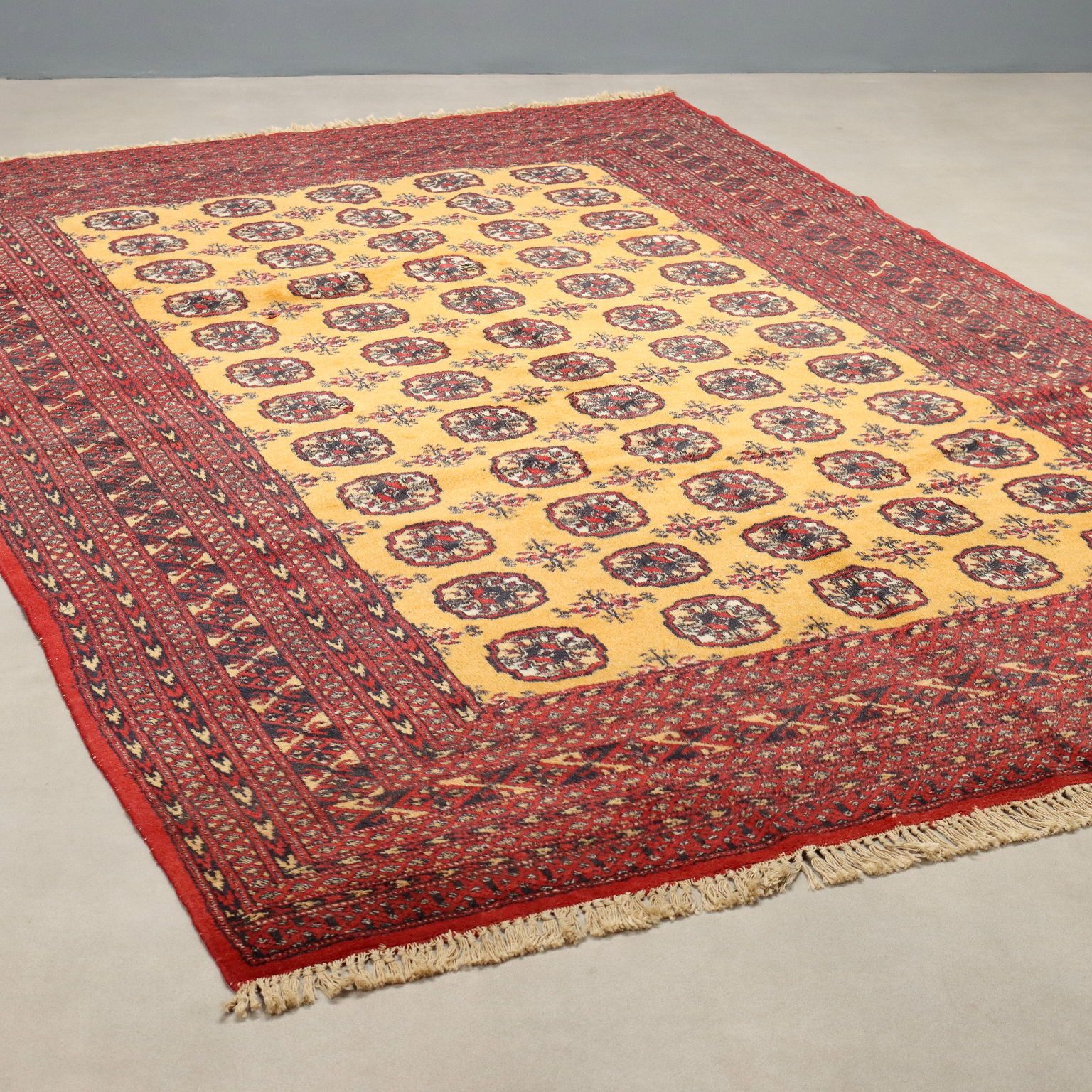 Antique Bukhara Carpet Cotton Wool Pakistan 110 X 74 In