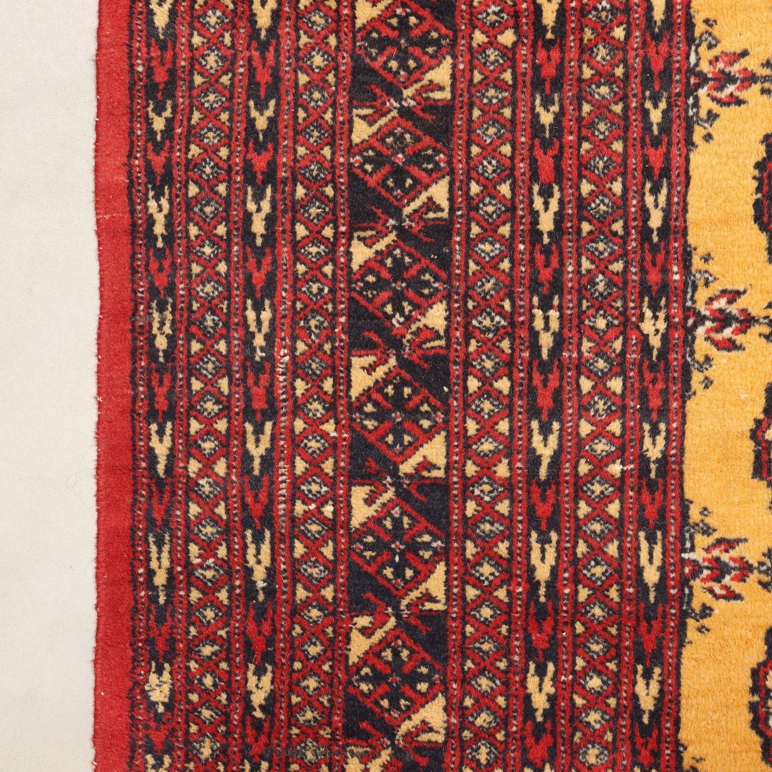 Antique Bukhara Carpet Cotton Wool Pakistan 110 X 74 In photo vinterior