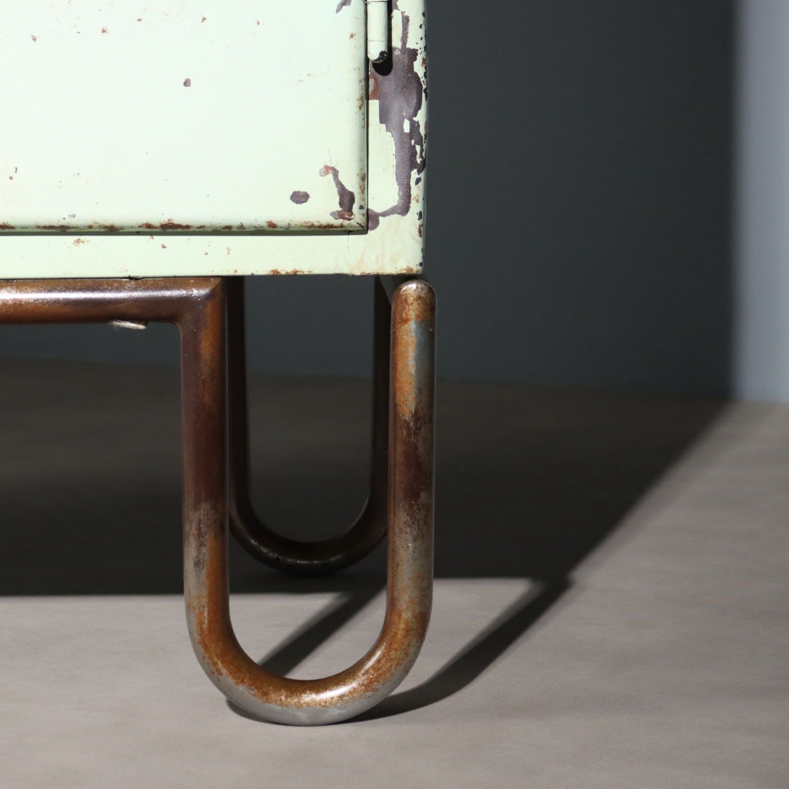 Industrial Cabinet Lacquered Metal Design Italy 1960s photo vinterior