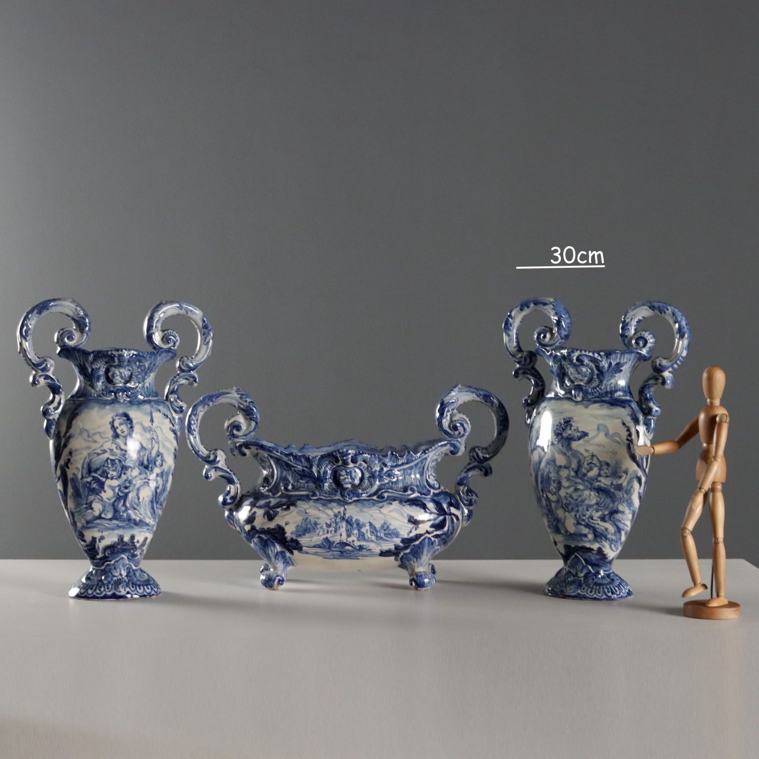 Antique Triptych Of Vases Giuseppe Mazzotti Albissola XX Century photo furniture