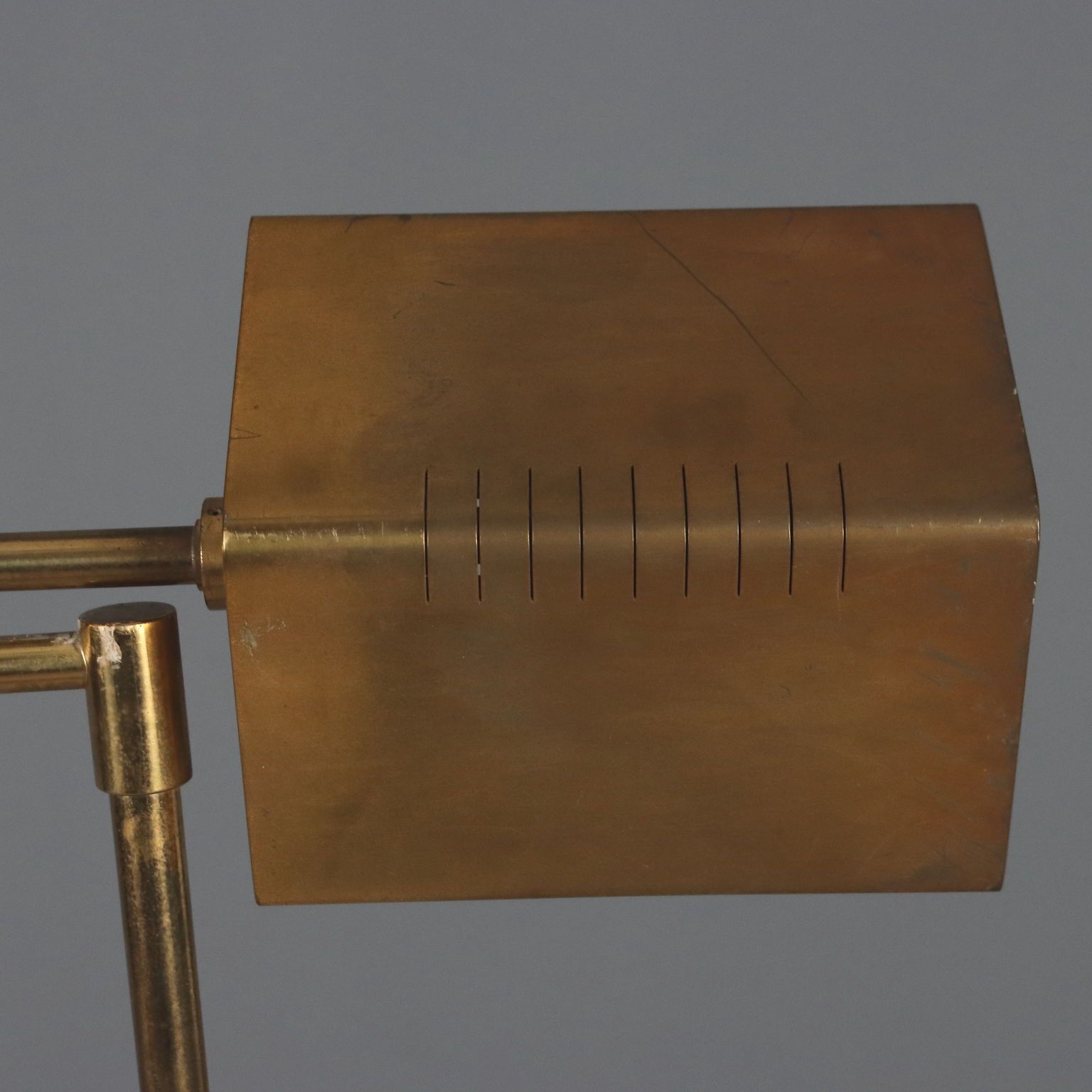 Vintage Floor Lamp Brass Adjustable Height Design 1980s photo vintage