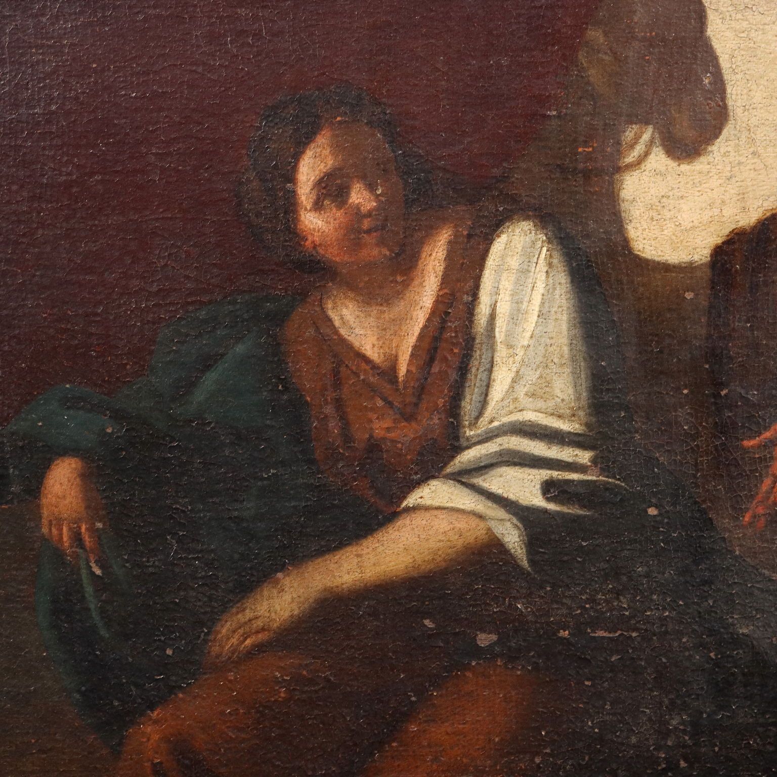 Antique Painting Biblical Scene Tamar And Judah Oil On Canvas '600 photo Art