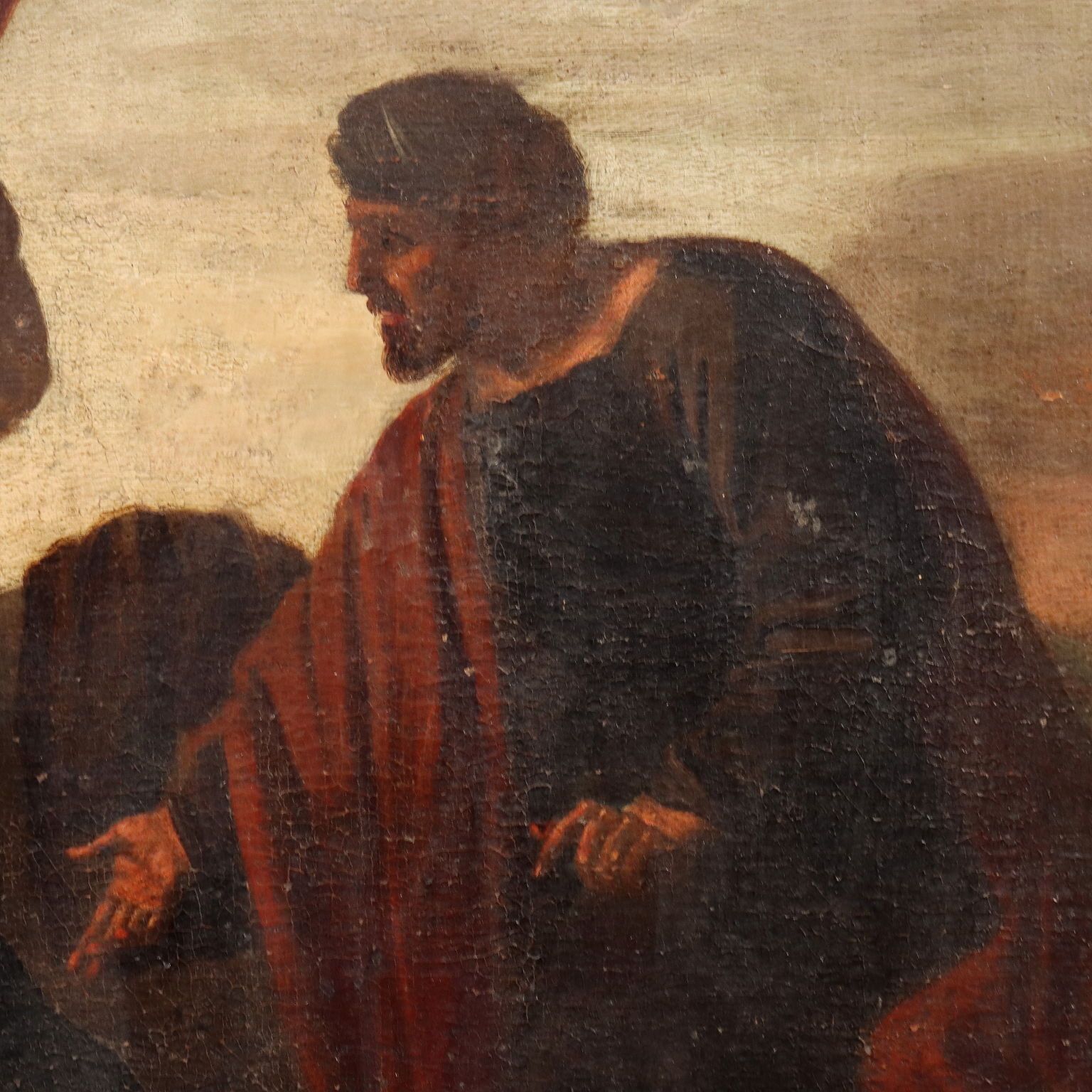 Antique Painting Biblical Scene Tamar And Judah Oil On Canvas '600 photo 3980.0
