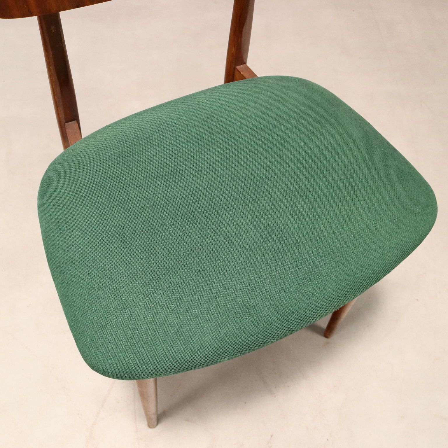 Vintage Chair Wood Orginal Fabric Design Italy 1960s photo vinterior