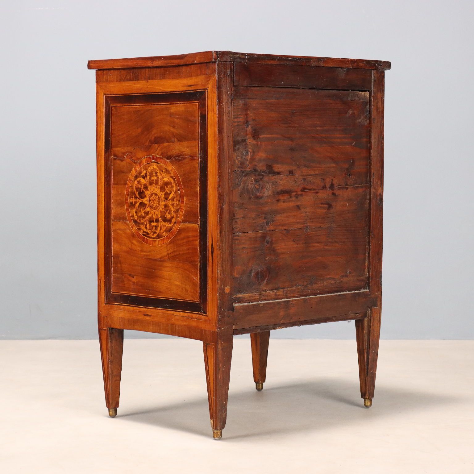 photo for sale Antique Bedside Table Walnut Various Woods Italy XVIII Century