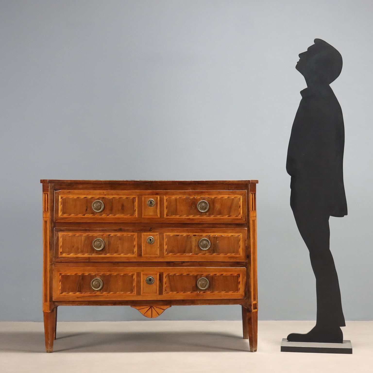 Chest Of Drawers Neoclassical Maple 3 Drawers XIX Century photo for sale