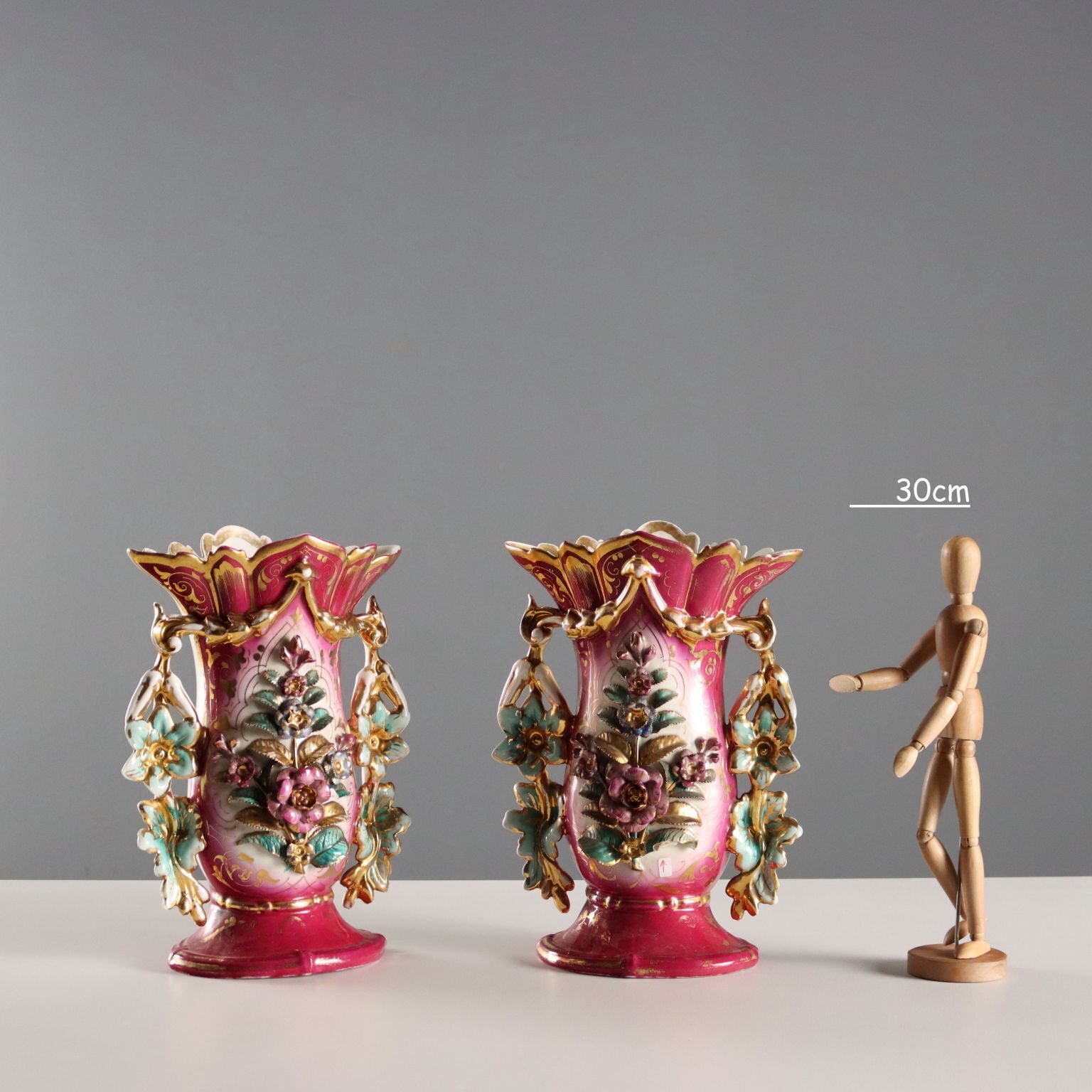 Antique Vases For Bouquets White Porcelain Europe XIX Century photo furniture