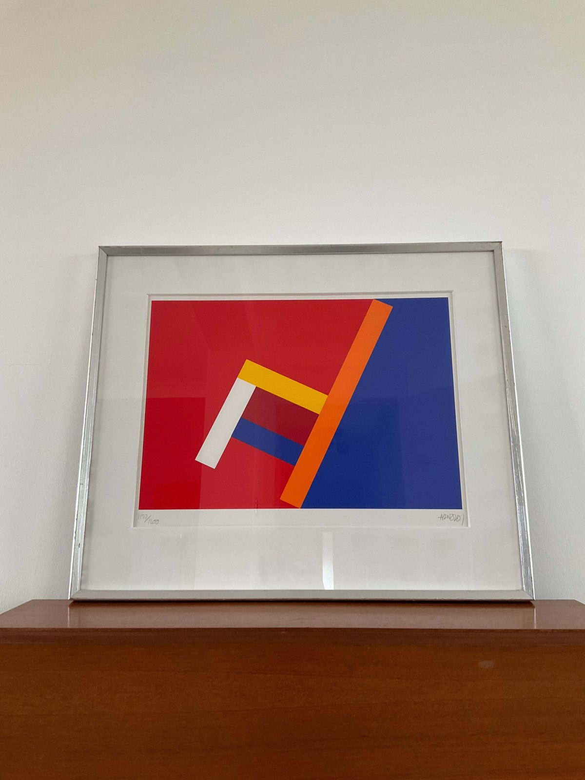 Per Arnoldi Print Limited Edition Signed No. 1172/1200 – Danish Modern Abstract Geometric Art – Framed 69cm X 58cm photo furniture