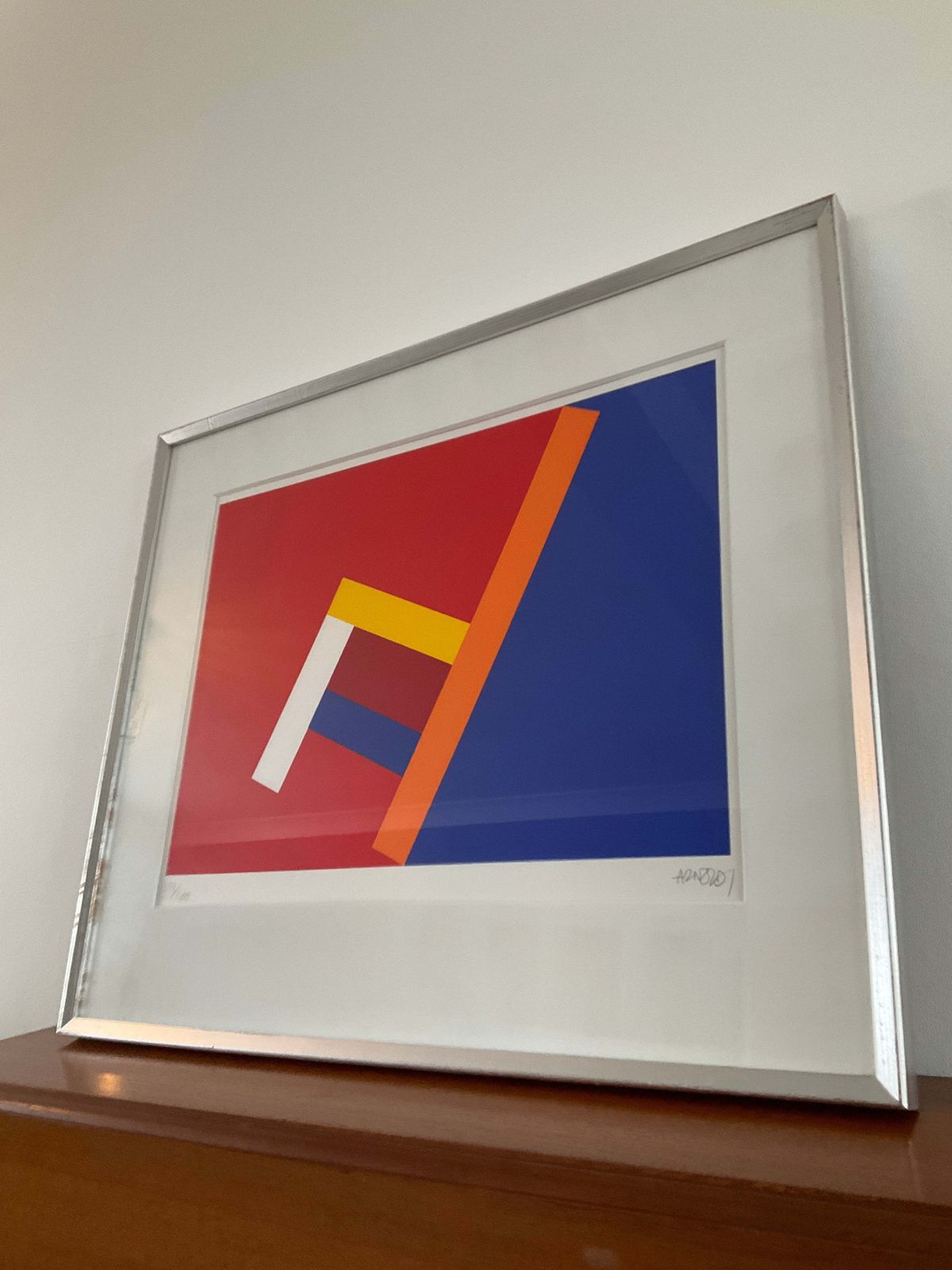 Per Arnoldi Print Limited Edition Signed No. 1172/1200 – Danish Modern Abstract Geometric Art – Framed 69cm X 58cm photo for sale