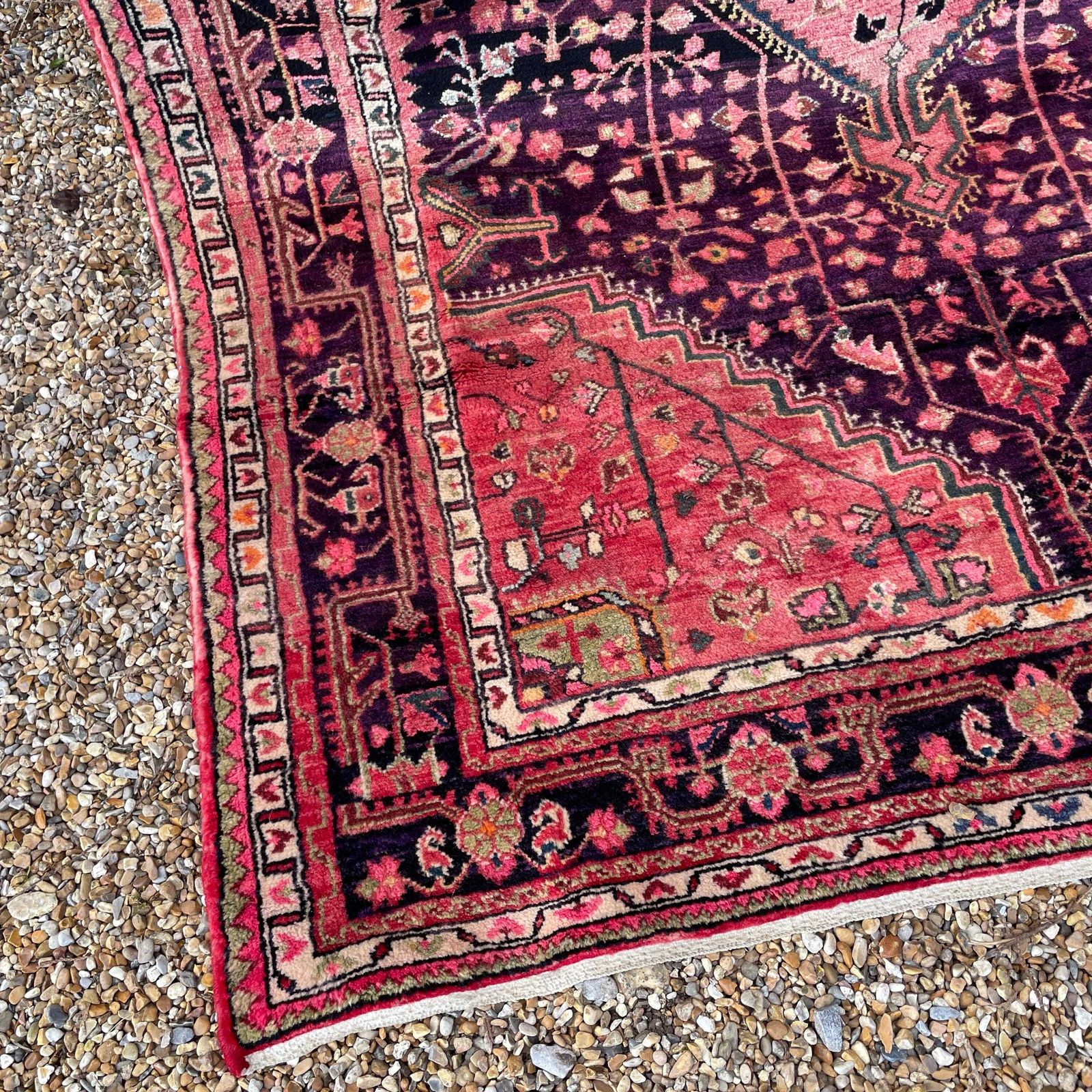 Large Red Tribal Rug Hand Knotted Hallway Area Carpet Middle Eastern Tribal Handwoven Geometric Tassels Living Room Hallway Boho photo vinterior