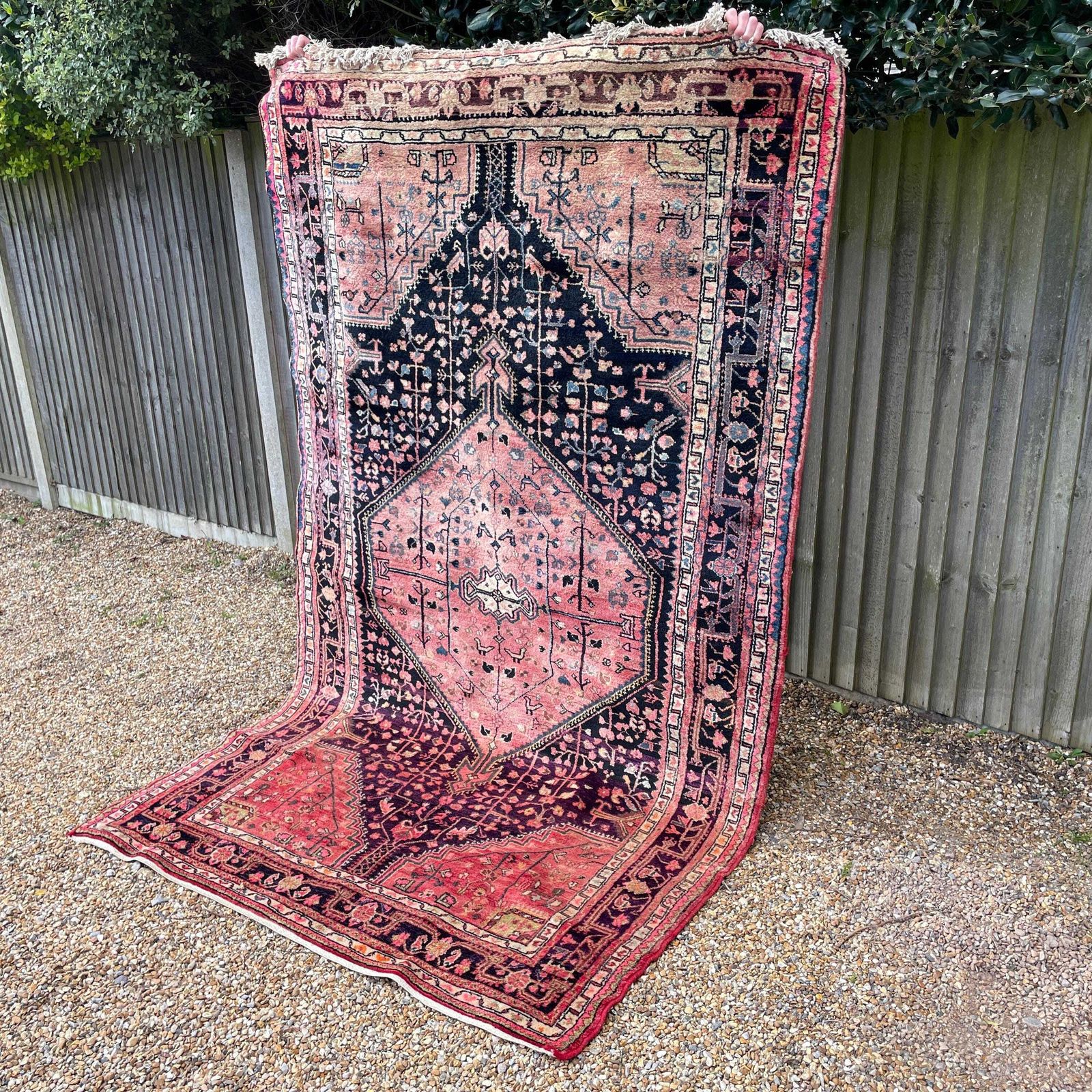 595.0 Large Red Tribal Rug Hand Knotted Hallway Area Carpet Middle Eastern Tribal Handwoven Geometric Tassels Living Room Hallway Boho photo